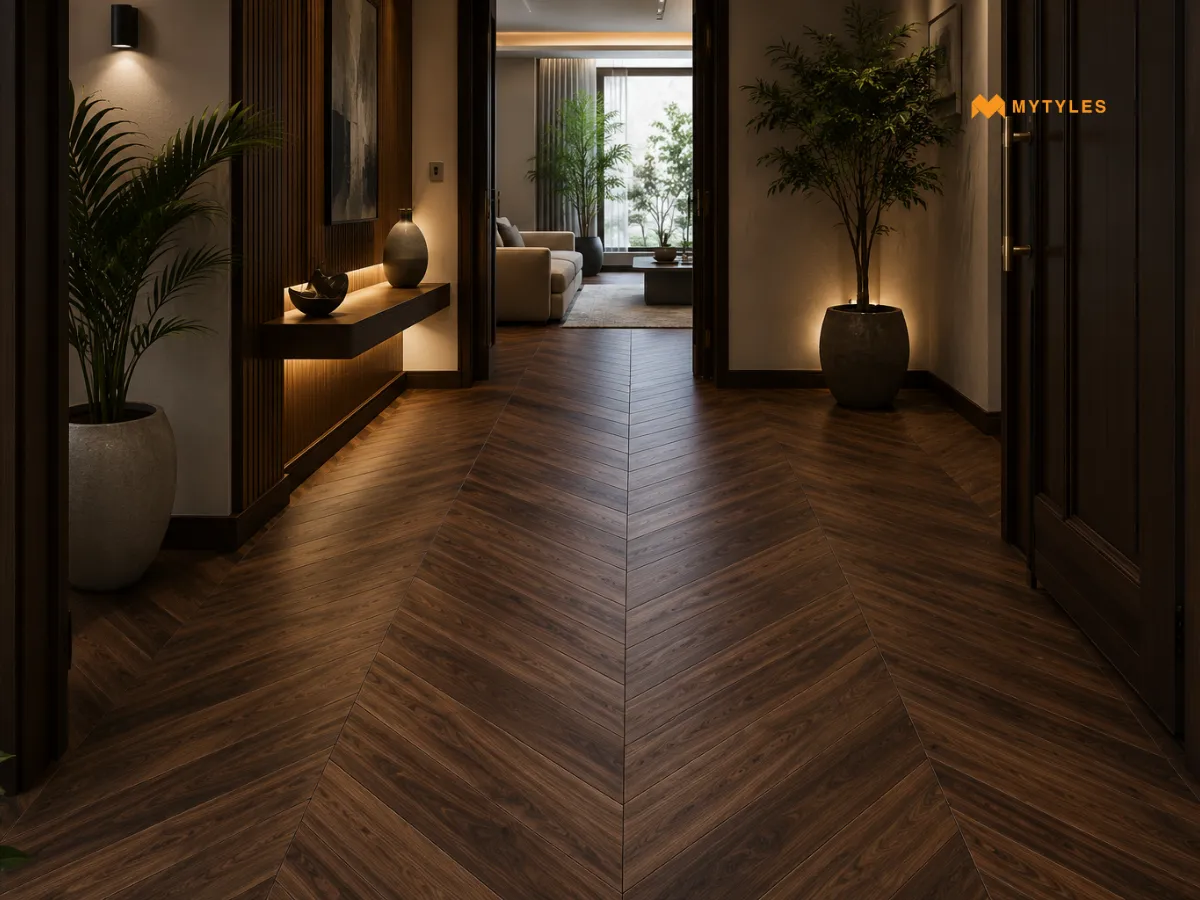Chevron Layout for a Statement Entryway